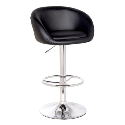 An Image of Apollo Bar Stool Black PU Leather Black