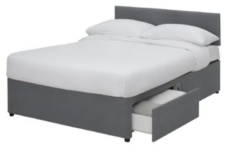 An Image of Argos Home Devon Small Double 2 Drawer Divan - Grey