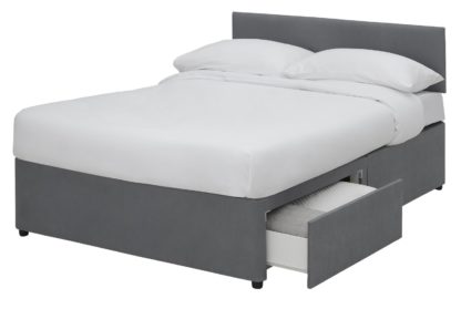 An Image of Argos Home Devon Small Double 2 Drawer Divan - Grey