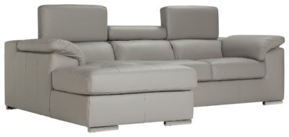 An Image of Argos Home Valencia Left Corner Leather Sofa - Black