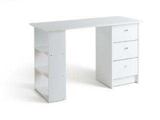 An Image of Habitat Malibu 3 Drawer Office Desk - White