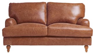 An Image of Habitat Livingston 2 Seater Leather Sofa - Tan