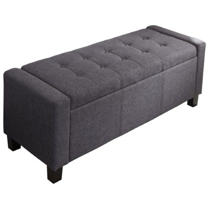 An Image of Verona Fabric Ottoman Grey