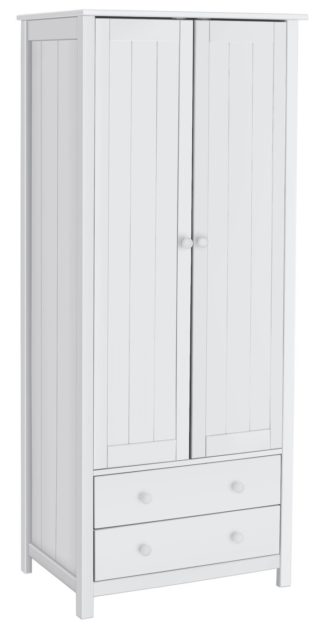 An Image of Habitat New Scandinavia 2 Door 2 Drawer Wardrobe - White