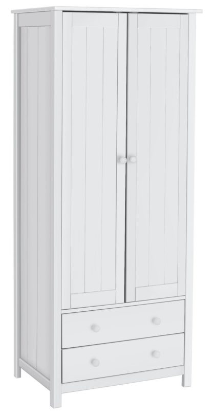 bc49244691709c963b923d7b36163dc84d5e4b345704fd6eeca7937404d41df7.jpg An Image of Habitat New Scandinavia 2 Door 2 Drawer Wardrobe - White