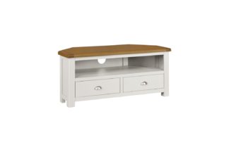 An Image of Habitat Kent 2 Drawer Corner TV Unit - Light Grey