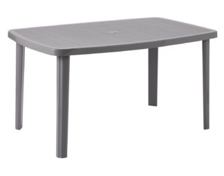 An Image of Argos Home Rectangular 6 Seater Garden Table - Light Grey