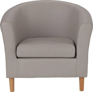 An Image of Habitat Faux Leather Tub Chair - Mocha