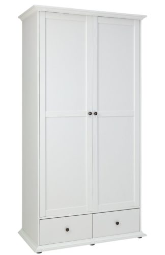 An Image of Habitat Heathland 2 Door 2 Drawer Wardrobe - White