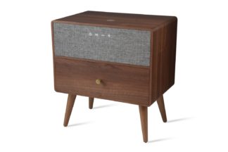 An Image of Koble Ralph Wireless Charging Bluetooth Side Table - Walnut