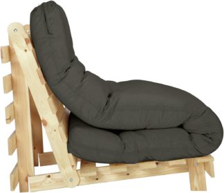 An Image of Habitat Single Futon Sofa Bed with Mattress - Grey