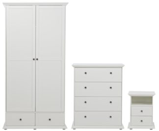 An Image of Habitat Heathland 3 Pc 2 Door 2 Drw Wardrobe Set - White