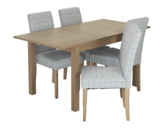 An Image of Habitat Clifton Extending Table & 4 Chairs - Light Grey