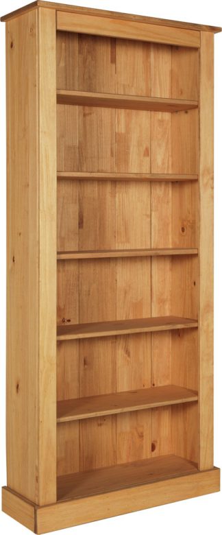 An Image of Argos Home 5 Shelf Pine Tall Wide Extra Deep Solid Bookcase
