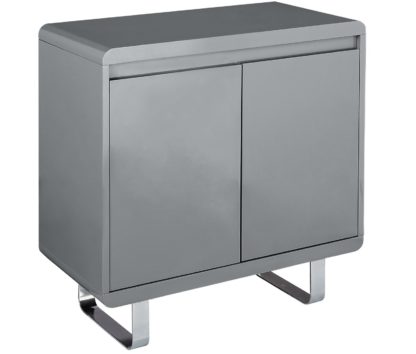 bea832466592e08e2d3aa5227dccdf76746d7607b159aeeee51d095bac08fc79.jpg An Image of Habitat Sleigh 2 Door Sideboard - Gloss Grey