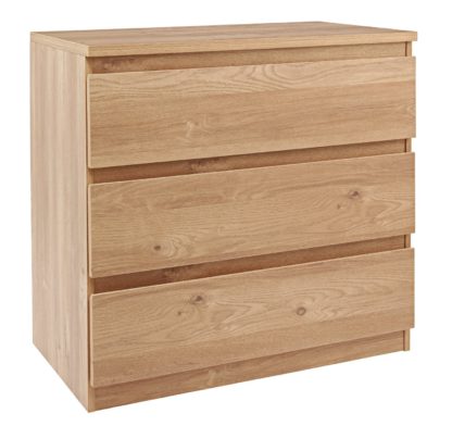 An Image of Habitat Jenson 3 Drawer Chest - Oak Effect