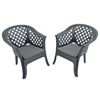 An Image of Savona Set of 2 Anthracite Chairs Grey