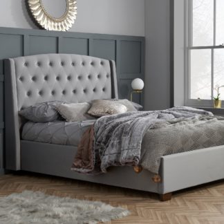 An Image of Balmoral Velvet Bed Frame Grey