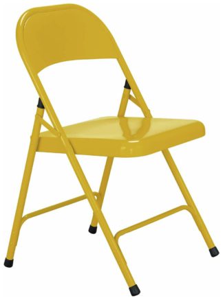 An Image of Habitat Macadam Metal Folding Chair - Yellow