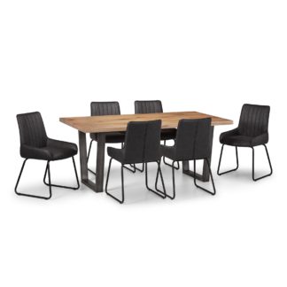 An Image of Brooklyn Oak Dining Table with 6 Soho Chairs Oak