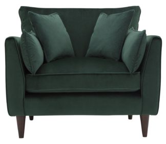 An Image of Habitat Hector Velvet Cuddle Chair - Green