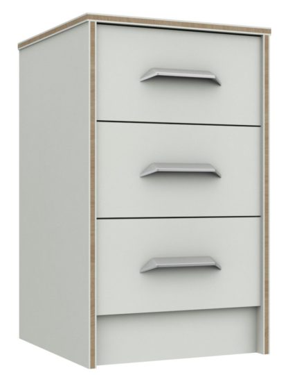 An Image of Ashdown 3 Drawer Bedside Table - White