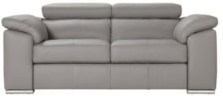 An Image of Argos Home Valencia 2 Seater Leather Sofa - Light Grey
