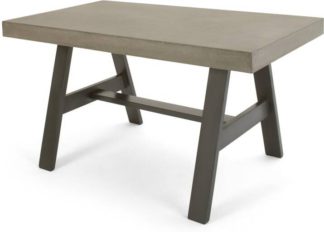 An Image of Edson Garden Dining Table, Cement and Metal