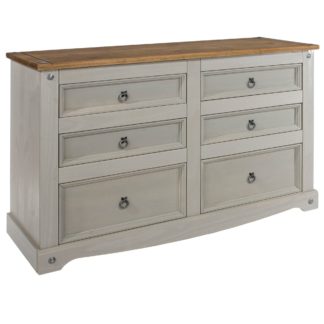 An Image of Corona Grey 6 Drawer Chest Natural