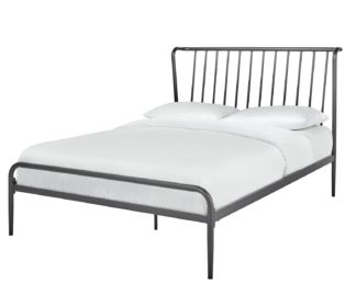 An Image of Habitat Kanso Kingsize Metal Bed Frame - Black