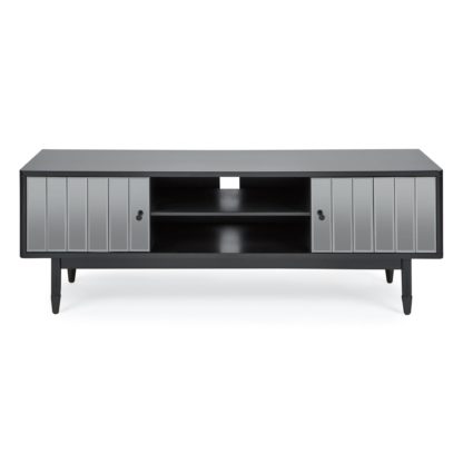 An Image of Loren Mirrored Wide TV Unit Black