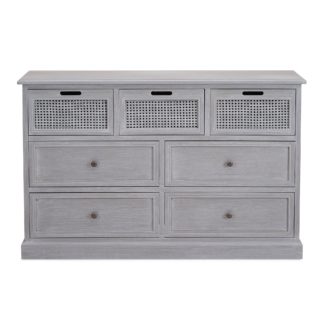 An Image of Lucy Cane Grey 7 Drawer Chest Slate (Grey)