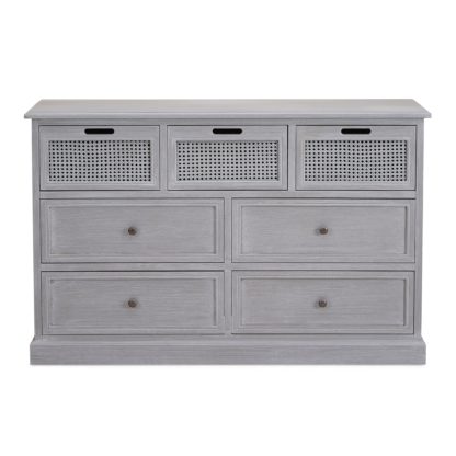 An Image of Lucy Cane Grey 7 Drawer Chest Slate (Grey)