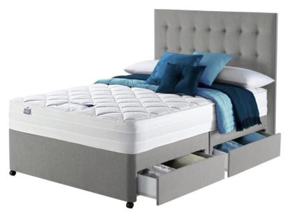 An Image of Silentnight Knightly 2000 Memory Double 4 Drawer Divan Bed