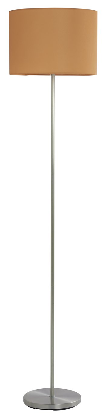 An Image of Argos Home Satin Stick Floor Lamp - Mustard