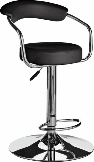 An Image of Argos Home Executive Gas Lift Bar Stool w/ Back Rest - Black