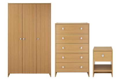 An Image of Argos Home Seville 3 Piece 3 Door Wardrobe Package - White