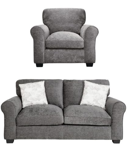 An Image of Argos Home Tammy Fabric Chair and 2 Seater Sofa - Mink