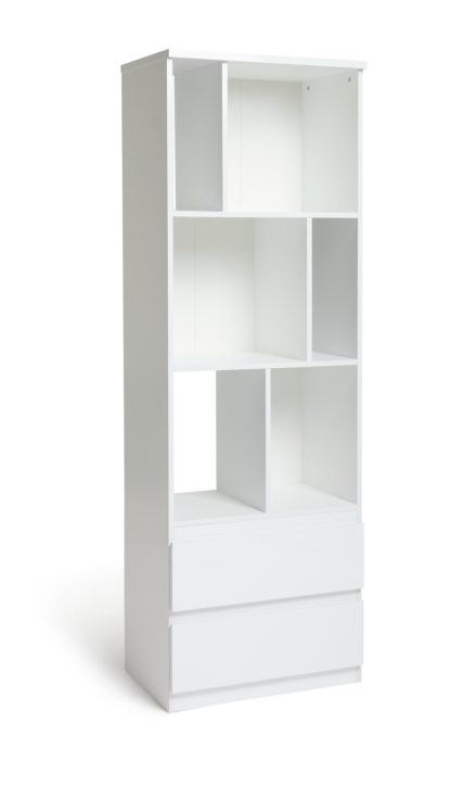 An Image of Habitat Jenson 2 Shelf Bookcase - White