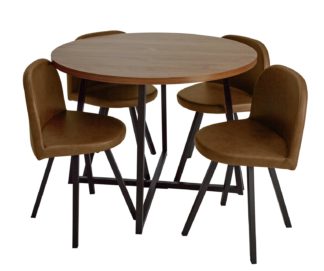 An Image of Habitat Nomad Oak Effect Dining Table & 4 Chairs