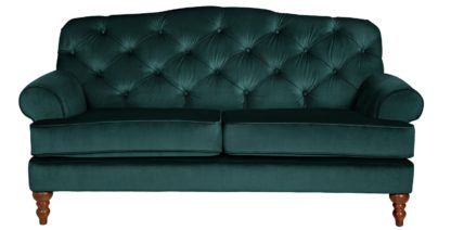 c2ce5c9f84ca5c223970c1bc389114fa195a6446d947e6b63692f3ee9cc5de3d.jpg An Image of Habitat Valerie 2 Seater Velvet Sofa - Peacock
