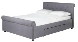 An Image of Argos Home Newbury Double 2 Drawer Bed Frame - Grey