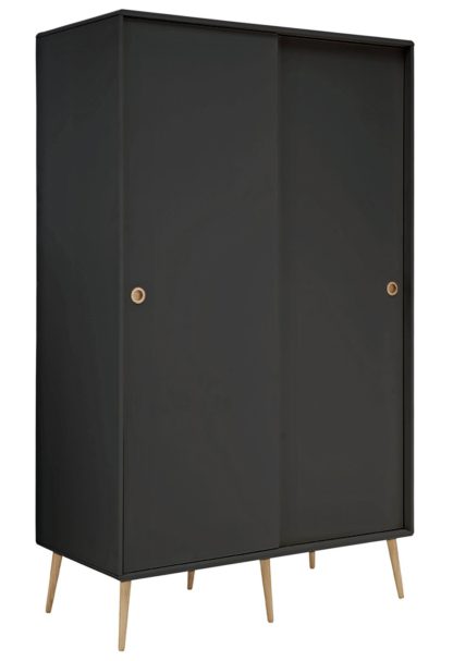 An Image of Softline 2 Door Sliding Wardrobe - Black