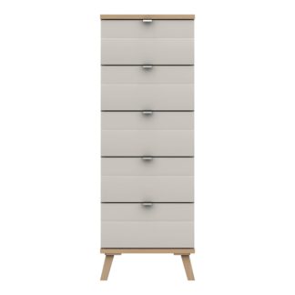 An Image of Murray 5 Drawer Tallboy Off-White