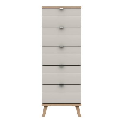 An Image of Murray 5 Drawer Tallboy Off-White