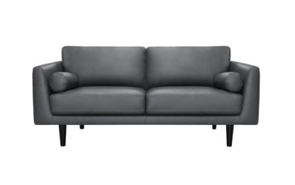 An Image of Habitat Jackson 3 Seater Leather Sofa - Grey