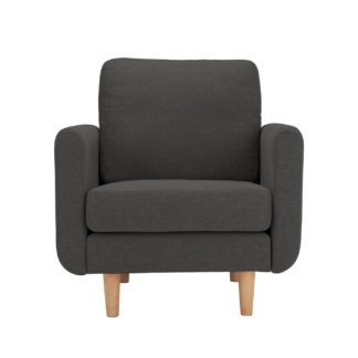 An Image of Habitat Remi Fabric Armchair in a Box - Charcoal