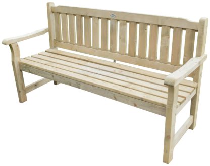 c3ad9fe8dfe543de1737e6b49a805ca9d54f253a0892b9f052585e590de0dc6c.jpg An Image of Forest Rosedene Wooden 3 Seater Garden Bench