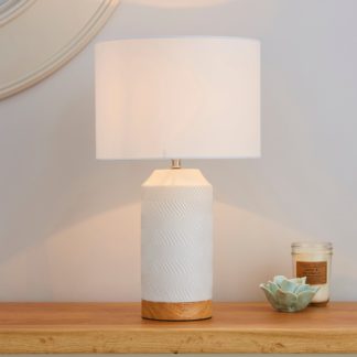 An Image of Bibi Ceramic White Table Lamp Cream