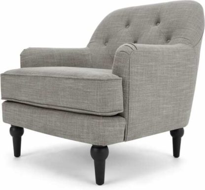 c41eec8c549139db409a5b1df1ae5354eae257b4907caaa12de3234a3858b112.jpg An Image of Flynn Armchair, Grey Linen Mix
